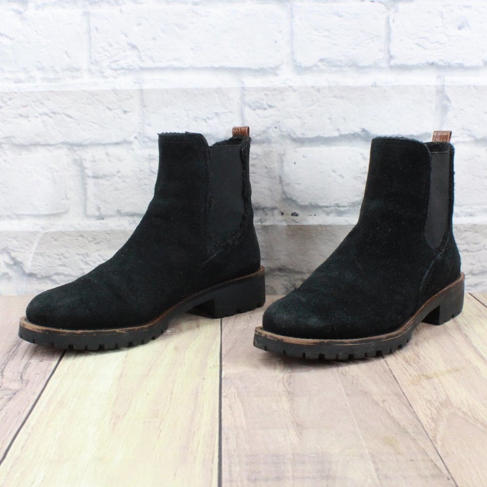 Sam Edelman Jaclyn Waterproof Chelsea Bootie Black Suede Size US 7 - Picture 2 of 9
